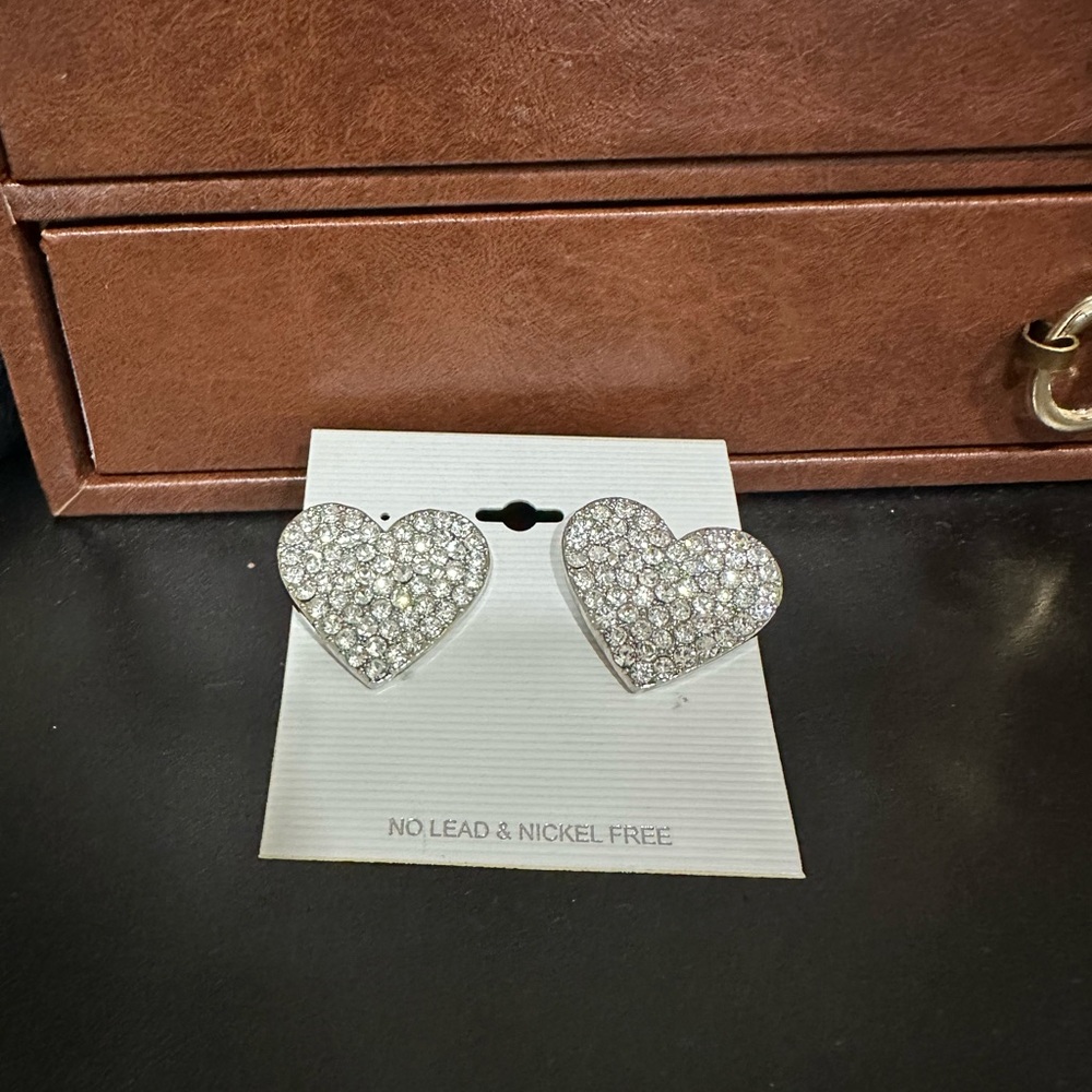 Heart Shaped Silver Earrings